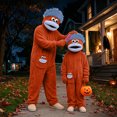thumbnail image 5 of Family Matching Monster Onesie, Oversized Fleece One Piece Pajamas for Kids, Funny Frog Costume Style Sleepwear with Shoes and Comb, Plush Hooded Loungewear for Home, Halloween and Costume Parties, 5 of 7