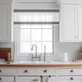 thumbnail image 3 of Black White Stripe, Valance Curtains for Kitchen/Living Room/Bathroom/Bedroom Window, Rod Pocket Small Topper Half Short Window Curtains Voile Sheer Scarf, Abstract Geometric 54"x18", 3 of 8