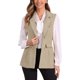 thumbnail image 1 of CHALECO SIN MANGAS DE TWEED A CUADROS CON SOLAPA Y ABIERTO PARA MUJERES INSPIRAR CHIC CON BOLSILLO L CAMEL, 1 of 6