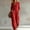 Red, variant on Morttic Women's Lapel Long Sleeve Button Front Loose Wide Leg Overall Jumpsuit – Pockets Fashion Vacation Outdoor Long Pant Khaki,S