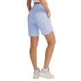 thumbnail image 2 of baleaf Women's Bermuda Long Shorts with Pockets 9 inch High Waisted Quick Dry Athletic Knee Length Shorts Walking Summer Casual Light Blue M, 2 of 7