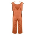 thumbnail image 5 of Women's Summer Jumpsuit Casual Loose V Neck Sleeveless Overalls Wide Leg Long Pants Romper with Pockets, 5 of 7