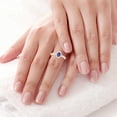 thumbnail image 2 of GemsNY September Birthstone - Traditional Oval Halo Blue Sapphire Ring with Prong Set Diamonds (Grade - AAA | 0.97cttw), 2 of 4