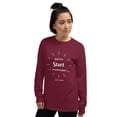 thumbnail image 2 of Gotta Start Somewhere Men’s Long Sleeve Shirt (Maroon, 2XL), 2 of 4