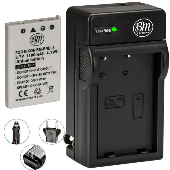 BM Premium EN-EL5 Battery and Battery Charger for Nikon Coolpix P80, P90, P100, P500, P510, P520, P530 Digital Cameras