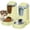 Cream Yellow, variant on Portable Automatic Cat Feeder and Water Dispenser with Stainless Steel Bowl Dog Gravity Food Feeder and Waterer for Small Medium Pets Puppy Kitten 1 Gallon x 2 (Cream Yellow)