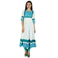 thumbnail image 4 of Bimba Womens Flaired Anarkali Kurta Kurti 3/4 Sleeve Trendy Chic Indian Blouse, 4 of 8