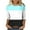 Mint Green, variant on HAiming Women's 3/4 Sleeve Tunic Tops Trendy Color Block Round Neck T-Shirt Casual Loose Basic Pullover Blouses