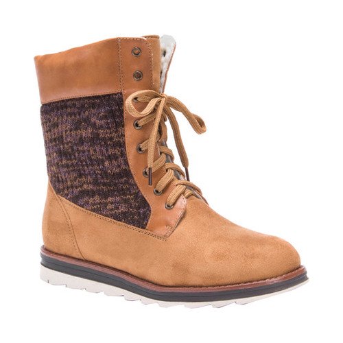 Women's MUK LUKS Christy Mid Calf Boot Tan/Multi Polyester Faux Suede 7