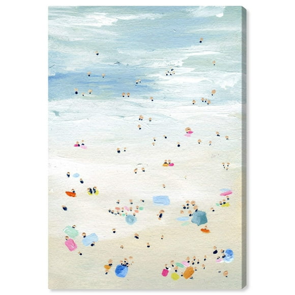 Wynwood Studio Nautical Wall Art Canvas Prints 'Tiny People' Coastal Home Décor, 16" x 24", Blue, Yellow