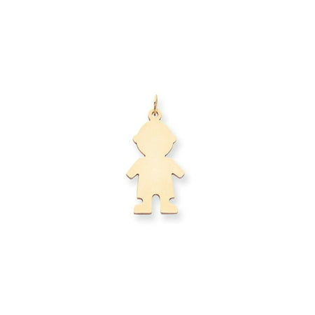 ICE CARATS 14kt Yellow Gold Plain Medium .018 Gauge Engravable Boy Pendant Charm Necklace Disc Front Facing Fine Jewelry Ideal Gifts For Women Gift Set From Heart