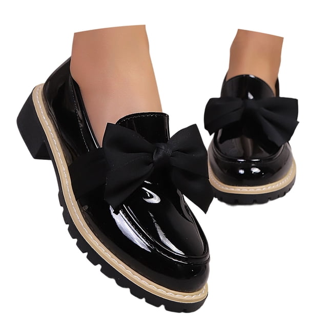 Mocassins Polyvalents au Design Classique Britannique avec Semelle Élevée pour Femmes Confort Toute la Journée Propres Couleur Unie Chaussures Habillées Décontractées