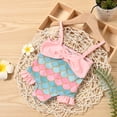 thumbnail image 3 of TUOBARR Infant Baby Girls Mermaid Squama Print Suspender Swimwear Swimsuit Beach Suit Pink (0-18Months), 3 of 9