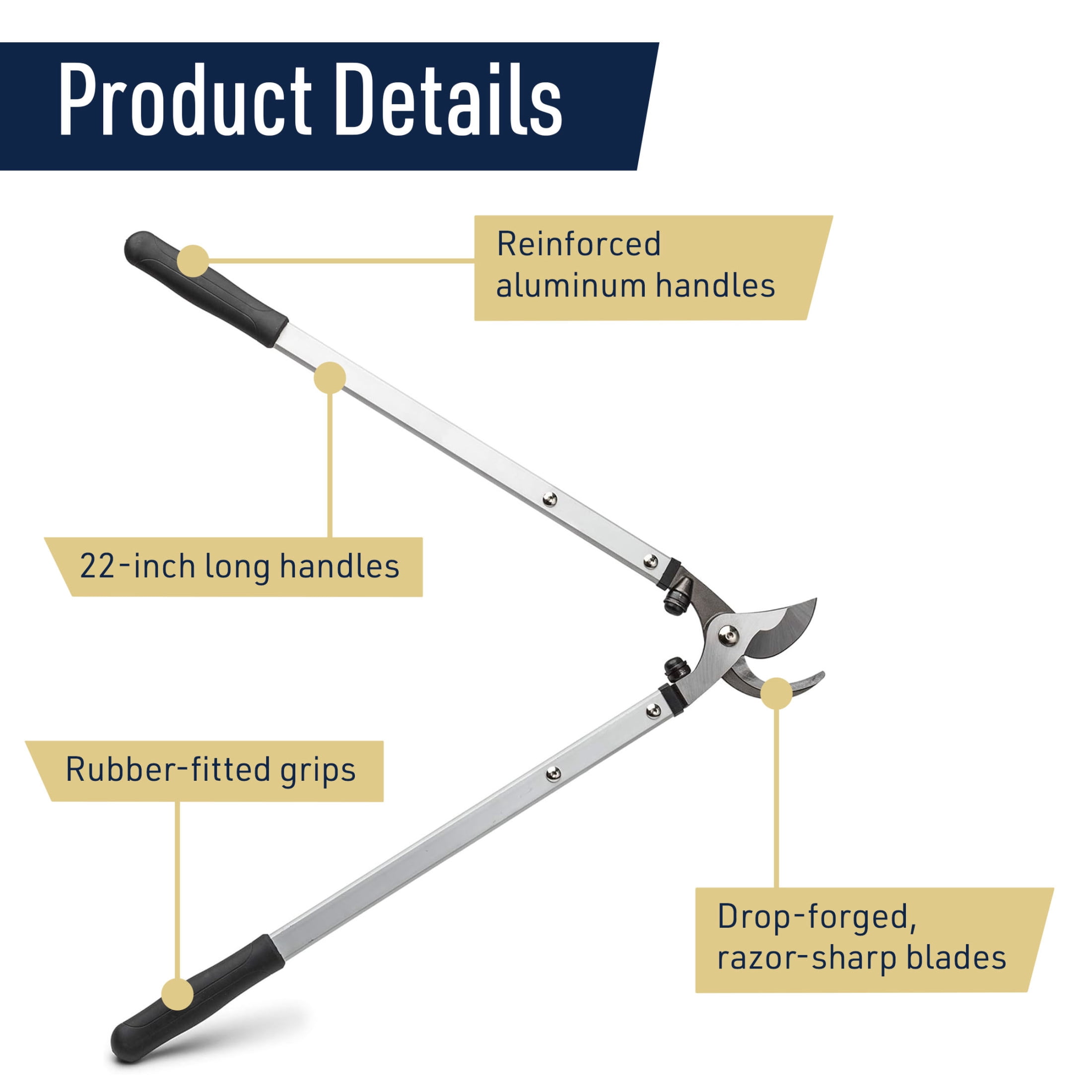 Kings County Tools 28” Tree Trimmer Bypass Lopper - Forged Steel Blades with 1.1” Cutting Capacity