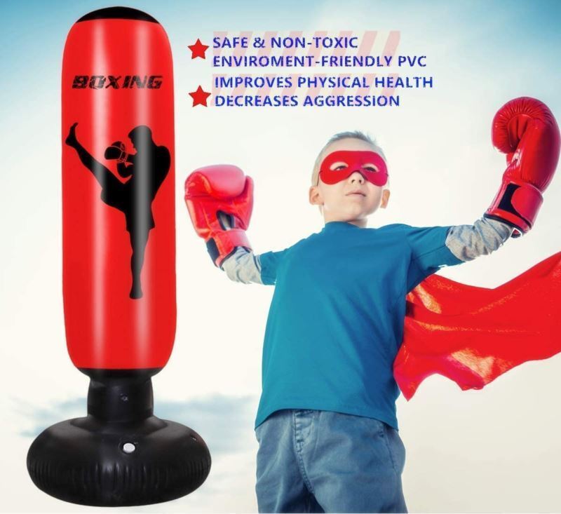 Ambifirner 67 inch Punching Bag for Adults Boxing Equipment: Standing Heavy Bag with Pump for Kid - Freestanding Inflatable Kickboxing Bags