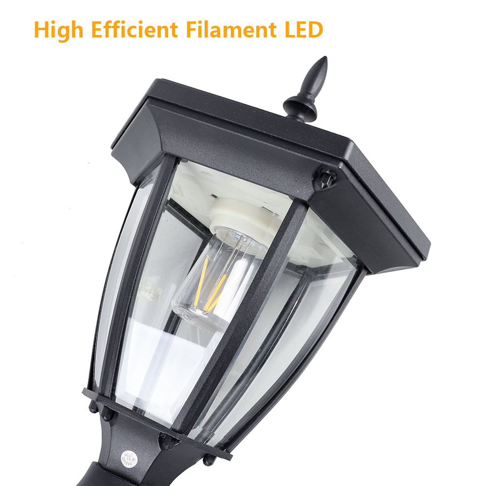 KMC KMC LIGHTING ST6321Q-A Solar Powered Lamp Post Light Outdoor 75 Lumens 3" Fitting Base Aluminum For Yard, Driveway, Gateway Etc.