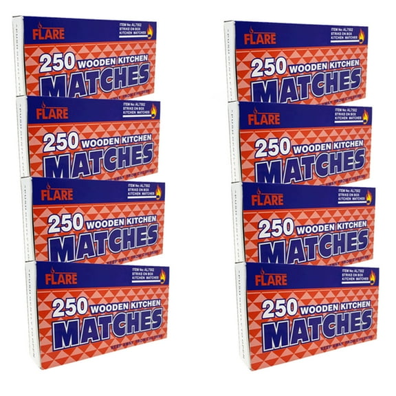 2000 Pcs Wooden Matches, Strike On Box, For Home, Kitchen, Outdoor, 2" Short Match