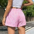 thumbnail image 4 of Karight Womens Striped Casual Shorts Elastic High Waist Loose Fit Summer Shorts with Pockets, 4 of 8