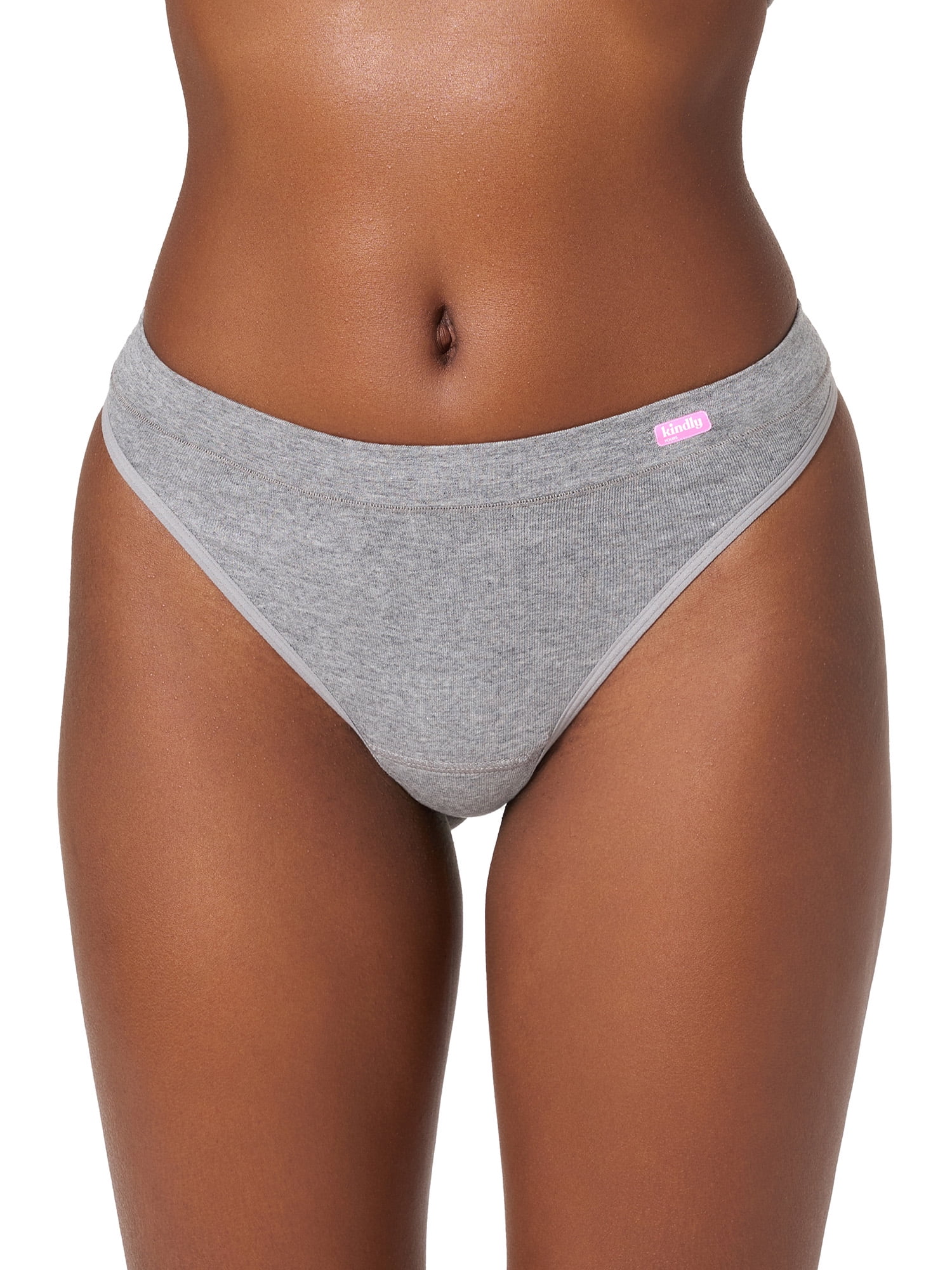 Kindly Yours Women’s Natural Comfort Cotton Modal Thong Underwear, 3-Pack, Sizes XS-XXXL