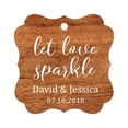 thumbnail image 1 of Darling Souvenir Personalized Fancy Frame Paper Tags Wedding Sparklers Let Love Sparkle Custom Hang Tags-Rustic Wood-50 Tags, 1 of 1