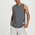 thumbnail image 4 of kpoplk Men's Muscle Gym Tank Top Sleeveless T-Shirts Grey,XXL, 4 of 7