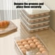 thumbnail image 5 of Porta huevos para refrigerador | Bandeja transparente para almacenamiento de huevos con tapa para 24 unidades | Organizador apilable para huevos en refrigerador | Contenedor de cocina que ahorra, 5 of 6