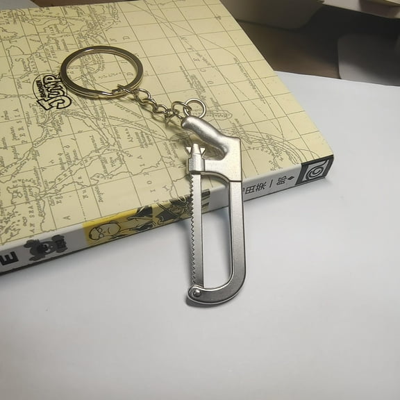 Metal Saw Keychain, Silver, 1