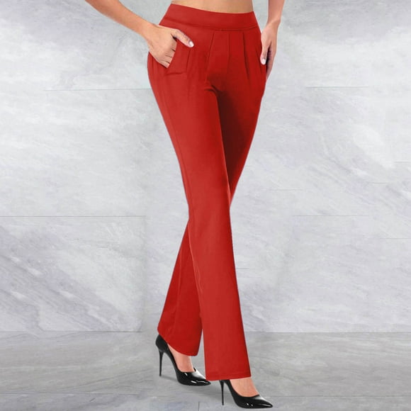 Bcak to School Savings! Georges Hiking Pants Joggers Dress Pants Women High Waisted Leg Work Pants Stretch office Casual Pants
