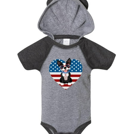 

Inktastic Boston Terrier Dog US Flag July 4th Gift Baby Boy or Baby Girl Bodysuit