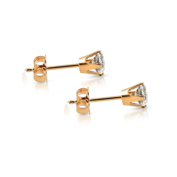 14K Yellow Gold / Push Backs