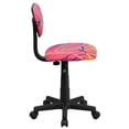 thumbnail image 2 of Chaise de bureau pivotante rose à imprimé tourbillon multicolore, 2 of 4