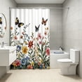 thumbnail image 5 of SIfdSeng Mes Articles Rideau de Douche Floral Rideaux de Salle de Bain Décoratifs avec Crochets, 5 of 5