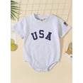 thumbnail image 3 of xiaxaixu Bébé 4ème de Juillet Romper, Manches Courtes Col Rond Lettre Print Body Vêtements Nouveau-Nés, 3 of 9
