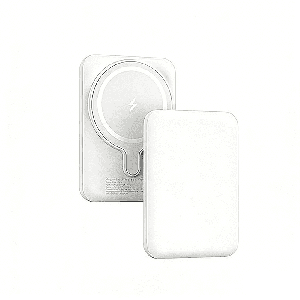 Wireless Power Bank, 10,000mAh Magnetic Portable Charger With Foldable Stand 15W USB C, 15W Fast Charging External Battery Pack For IPhone 15 Pro Max/15 Plus/15 Pro/15, IPhone 14/13/12 Series(White)