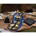 thumbnail image 5 of Bolsa de picnic al aire libre Juego de cubiertos de viaje Juego de cubiertos portátil de acero inoxidable doble (Oro), 5 of 5