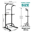 thumbnail image 5 of Power Tower Workout Dip Station Pull Up Bar, Height Adjustable Multi-Function Dip Stand for Home Gym, Strength Training Fitness Equipment, 5 of 7