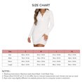 thumbnail image 5 of Vestido con cremallera y cuello en V para mujer, falda corta delgada con solapa de manga larga para el día a día, informal, para vacaciones, citas en el club, 5 of 5