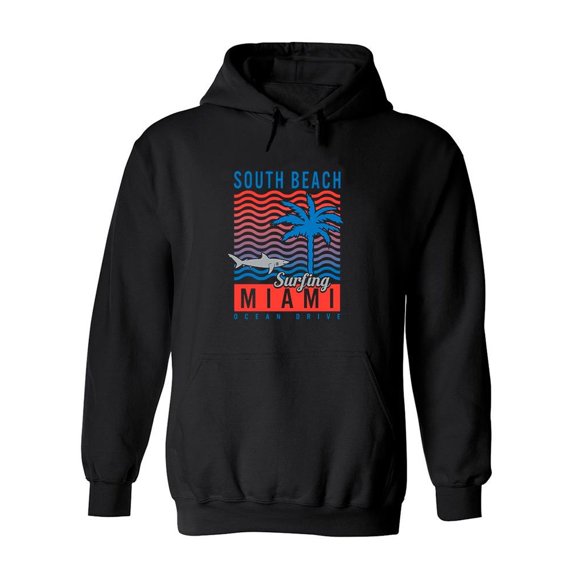 South Beach Surfing  Hoodie Men -Image by Shutterstock, Male 4X-Large