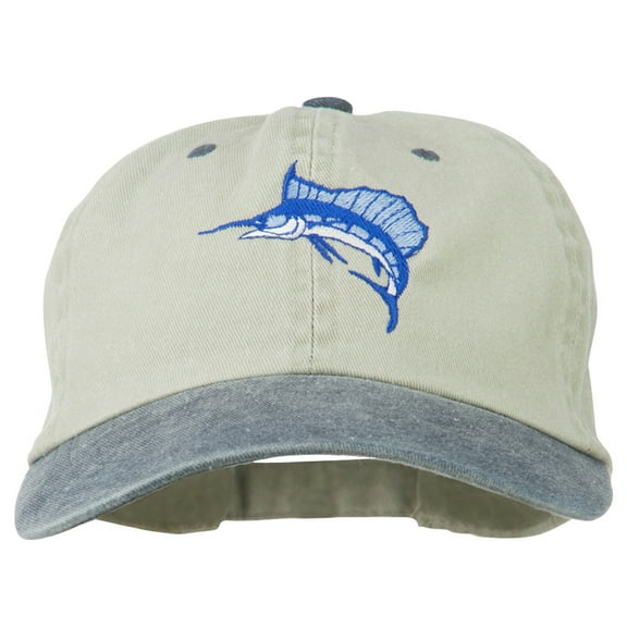 Sailfish Embroidered Two Toned Washed Cap - Navy Khaki OSFM