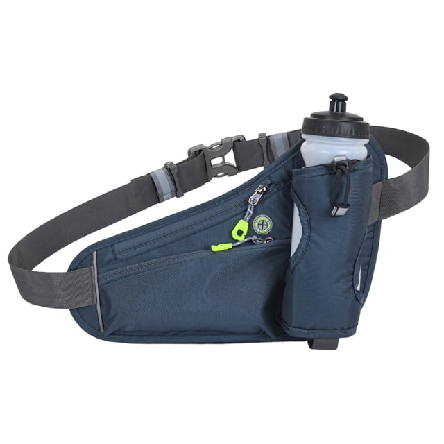 Sac Banane avec Porte-Bouteille d'Eau, Sac de Taille Imperméable pour la Course, Ceinture de Sport Réfléchissante avec Sangle Réglable, Pochette d'Hydratation pour Entraînement Physique Jogging Randonnée