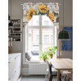 thumbnail image 4 of Sunflowers Swag Valances for Windows, Small Curtains Drapes, Country Vintage Botanical Flowers Newspaper Kitchen Window Curtains Over Sink Window Treatment Valance for Bedroom/Bathroom 56"x36", 4 of 5
