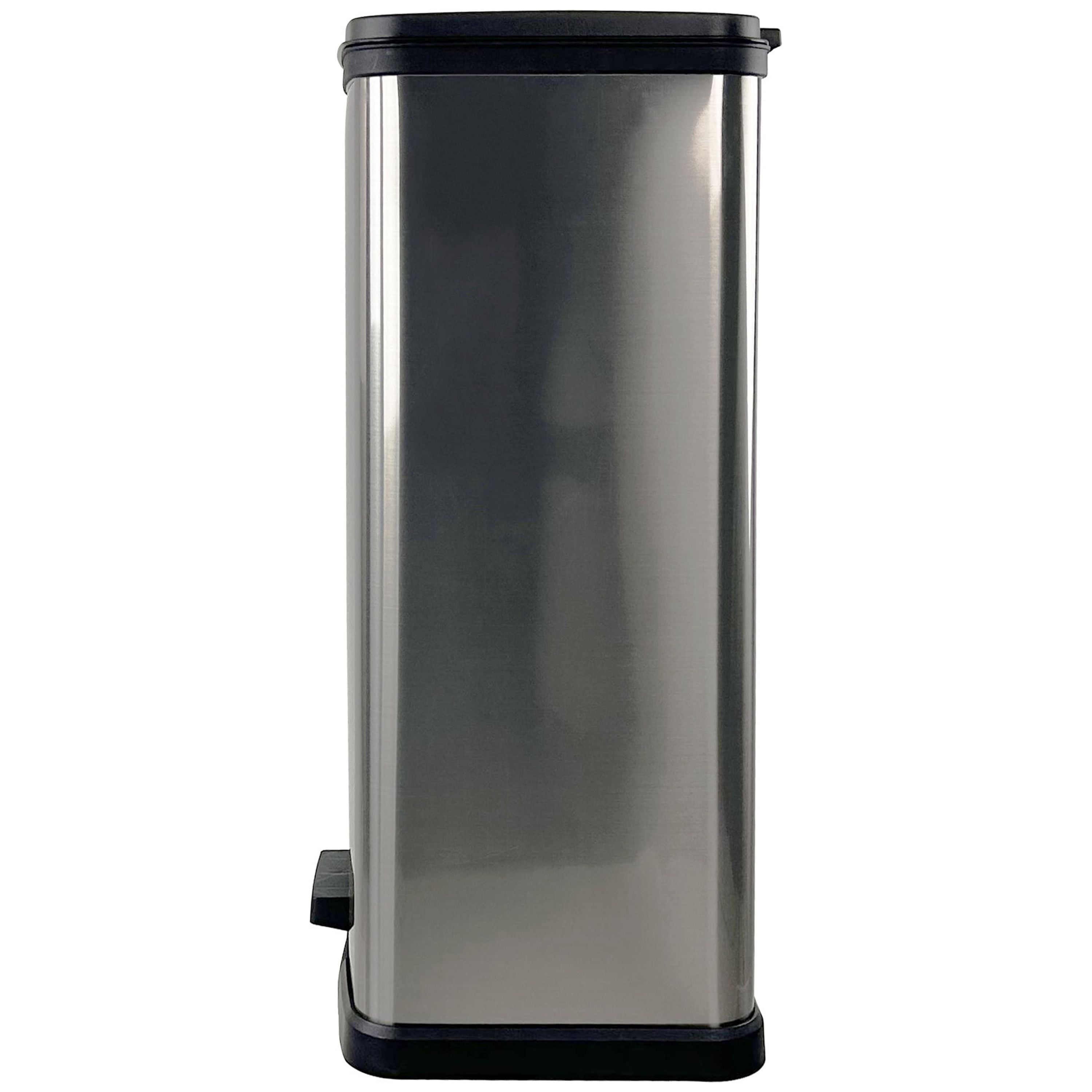 Mainstays 13 gal Plastic Swing Top Lid Kitchen Trash Garbage Can, Gray 