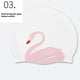 thumbnail image 5 of Gorro de natación de silicona para mujeres y hombres, gorro de natación de cisne, gorro de natación impermeable, 5 of 10