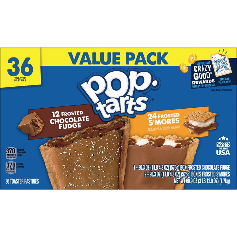 Pop-Tarts Variety Pack Toaster Pastries, Snacks Value Pack, 60.9 oz (36  Count)