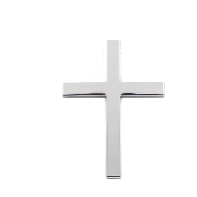 Silver 2Pcs Metal Christ Badge Stickers Car Accessories For Motorcycle Suv Decorative Scratch Covering Decals Individual Car Sticker 2.5X1.8 Inch Silver