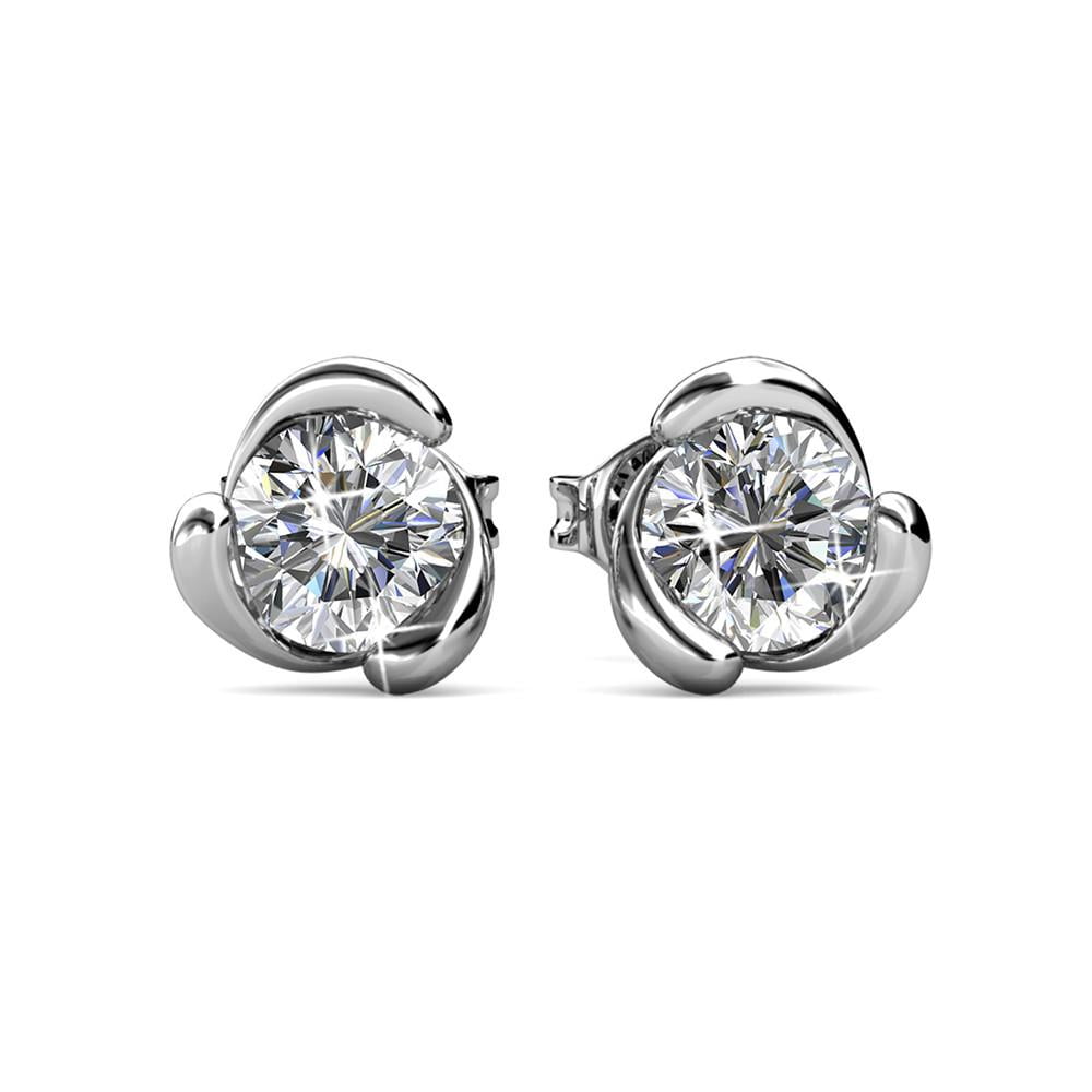 Cate & Chloe - Cate & Chloe Harmony Peaceful Unique White Gold Stud ...