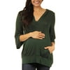 Women's 3/4 Sleeve Slip-on Maternity Hoodie Top