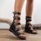 thumbnail image 2 of Elegantes sandalias de correas con múltiples hebillas para mujer con cremallera trasera - ¡Haga una declaración con sandalias de color sólido!, 2 of 3
