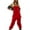 Red, variant on Clearance! Lisingtool Long Pant Thermals for Women Women'S Solid Color Fashionable Autumn Winter Plush And Thick Pocket Jumpsuit