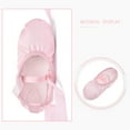 thumbnail image 6 of Stelle Girls Ballet Dance Shoes Satin Slippers Gymnastics Flats Split Sole with Ribbon for Gymnastics,Pink，1ML, 6 of 7